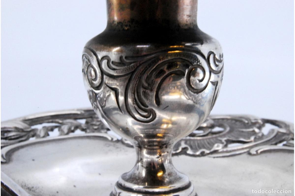 Antig&uuml;edades: Candelabro de mano, en plata - Foto 8
