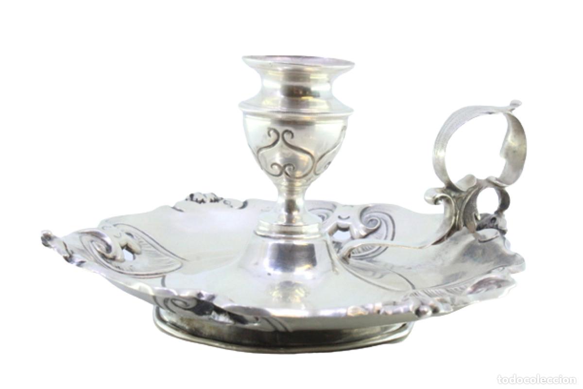 Antiquit&eacute;s: Candelabro de mano, en plata