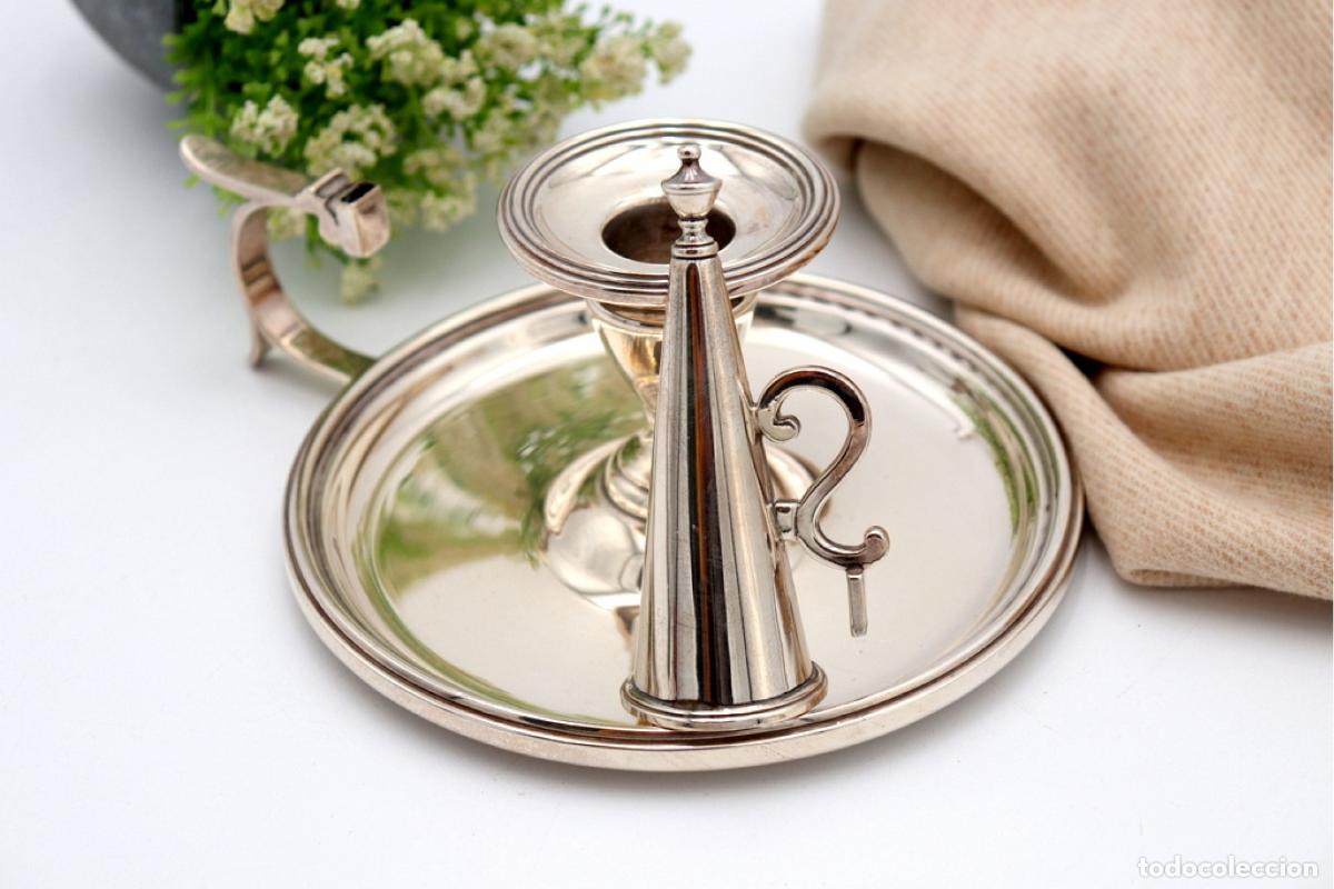 Antig&uuml;edades: Candelabro de mano, en plata - Foto 4