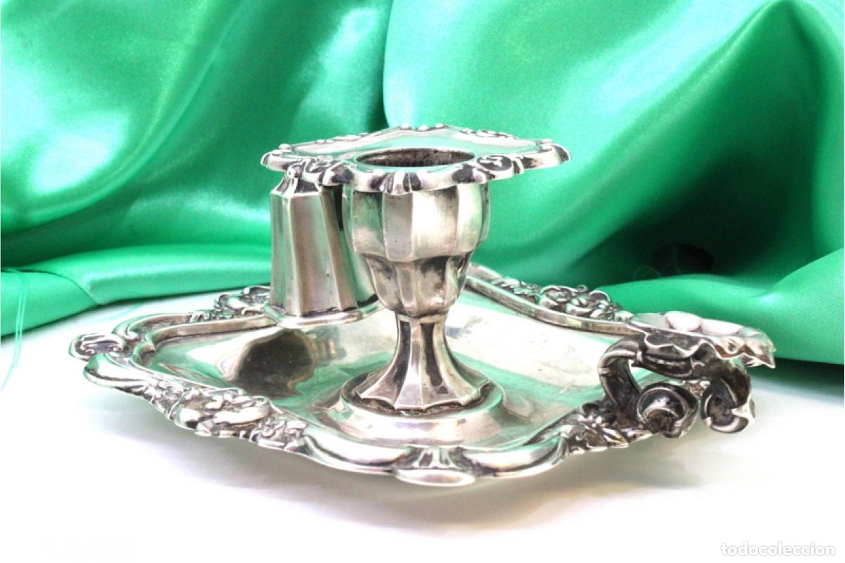 Antig&uuml;edades: Candelabro de mano, en plata - Foto 5