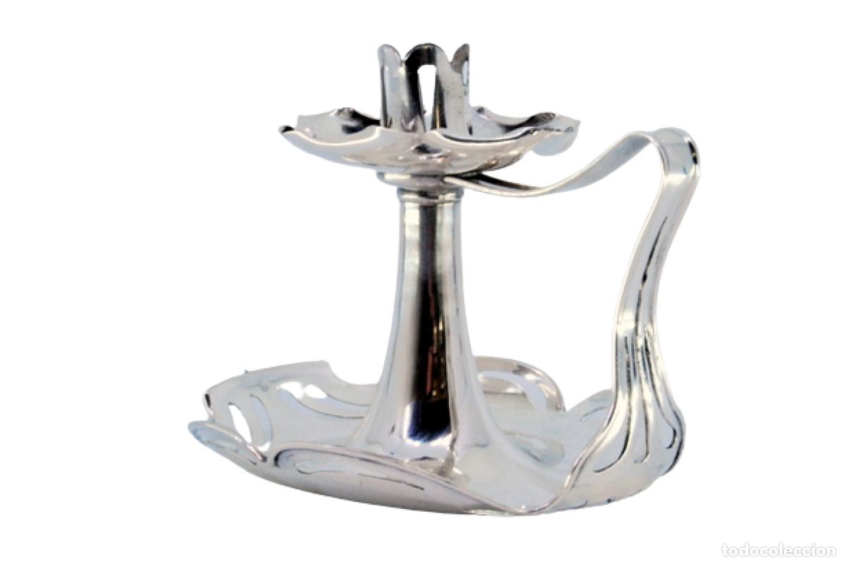 Antiquit&eacute;s: Candelabro de mano, en plata