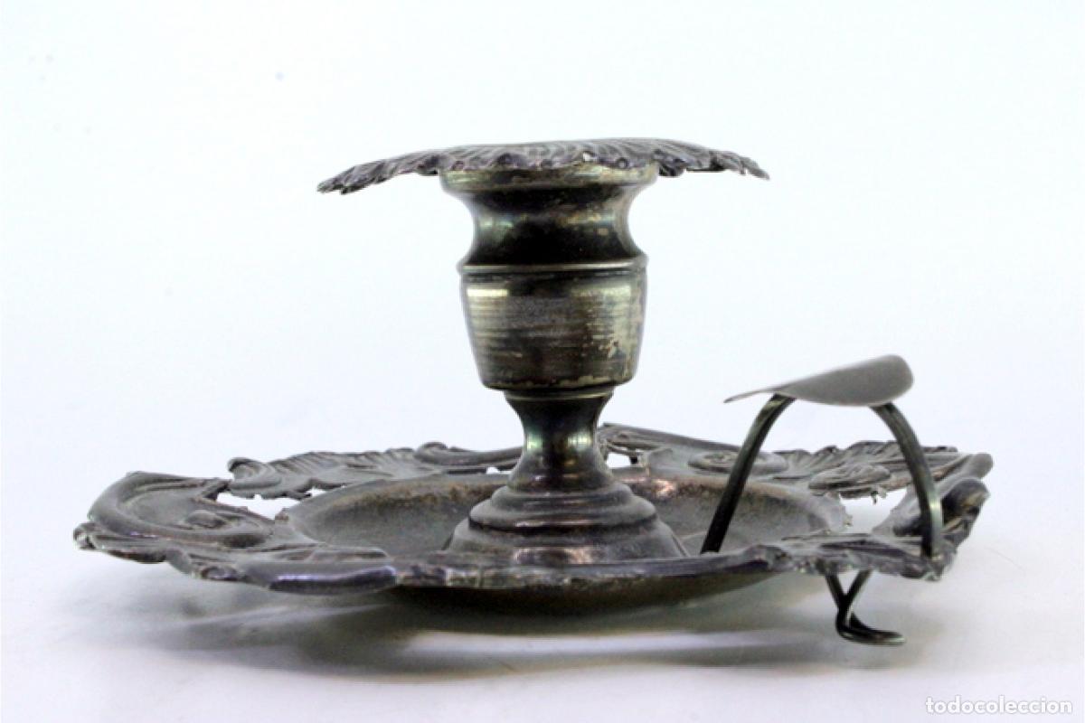 Antig&uuml;edades: Candelabro de mano, en plata - Foto 2