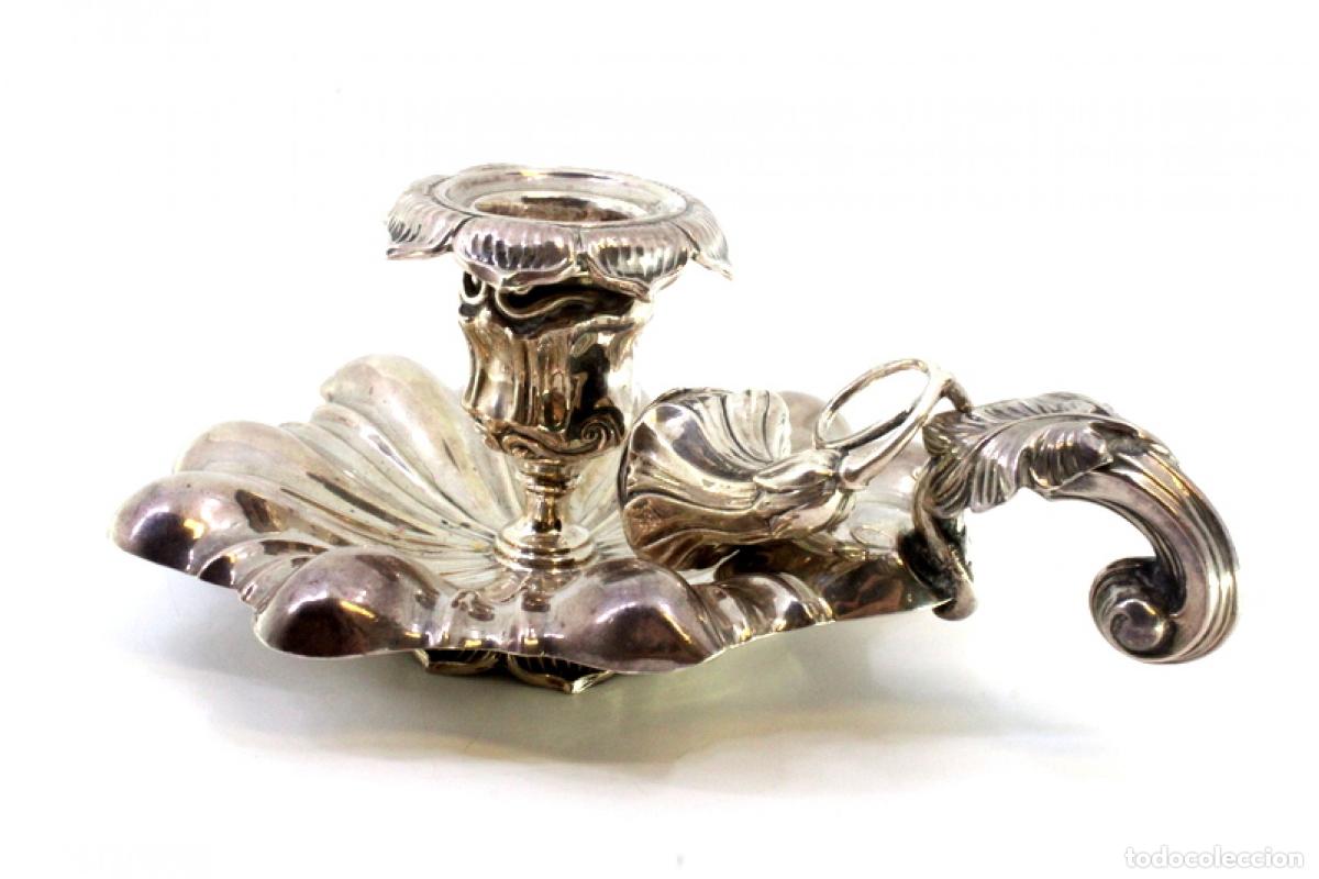 Antig&uuml;edades: Candelabro de mano, en plata - Foto 2