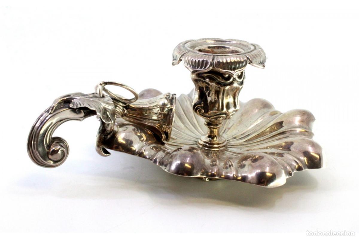 Antig&uuml;edades: Candelabro de mano, en plata - Foto 3