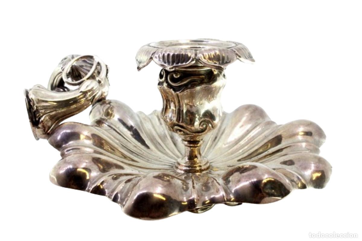 Antig&uuml;edades: Candelabro de mano, en plata