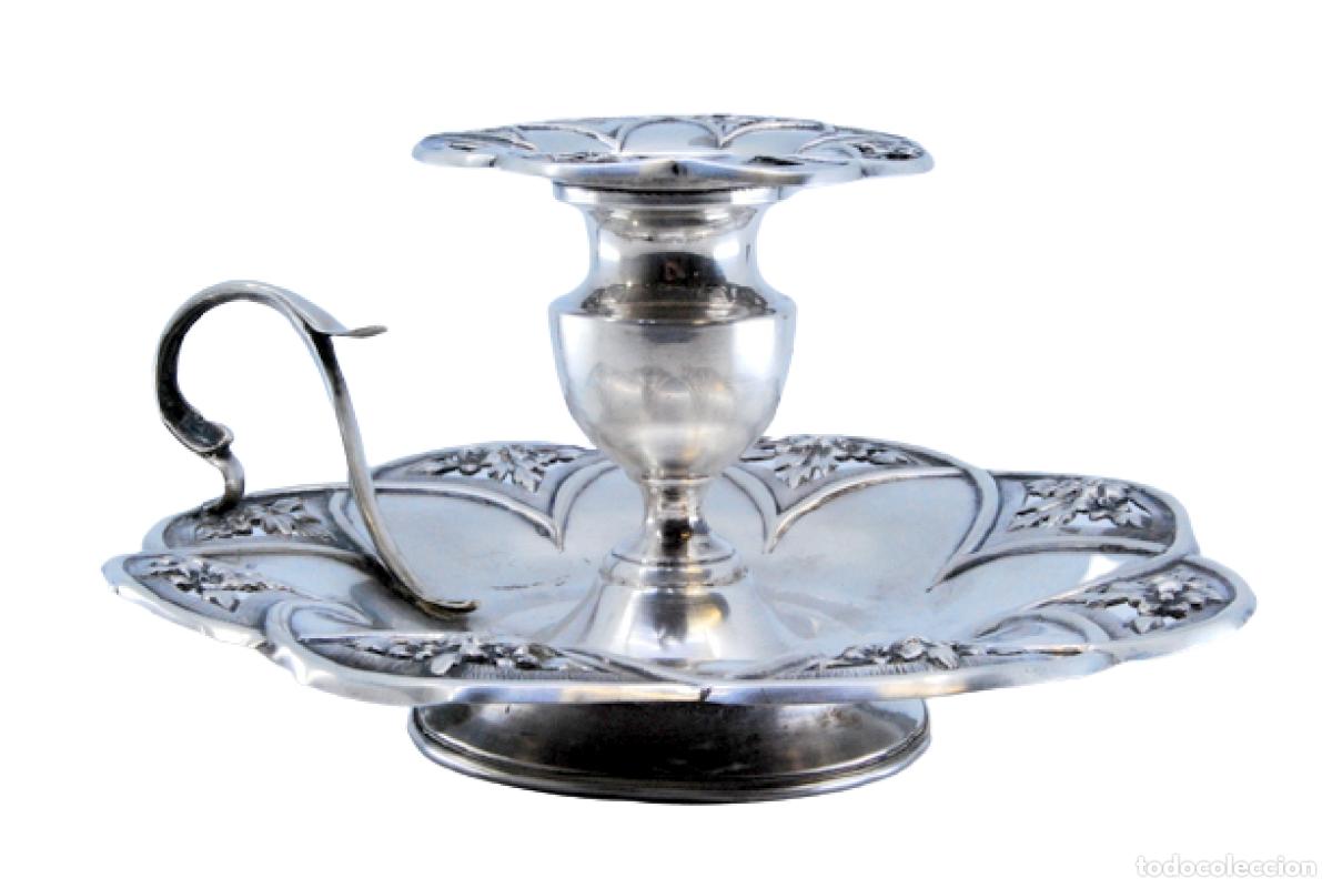 Antig&uuml;edades: Candelabro de mano, en plata