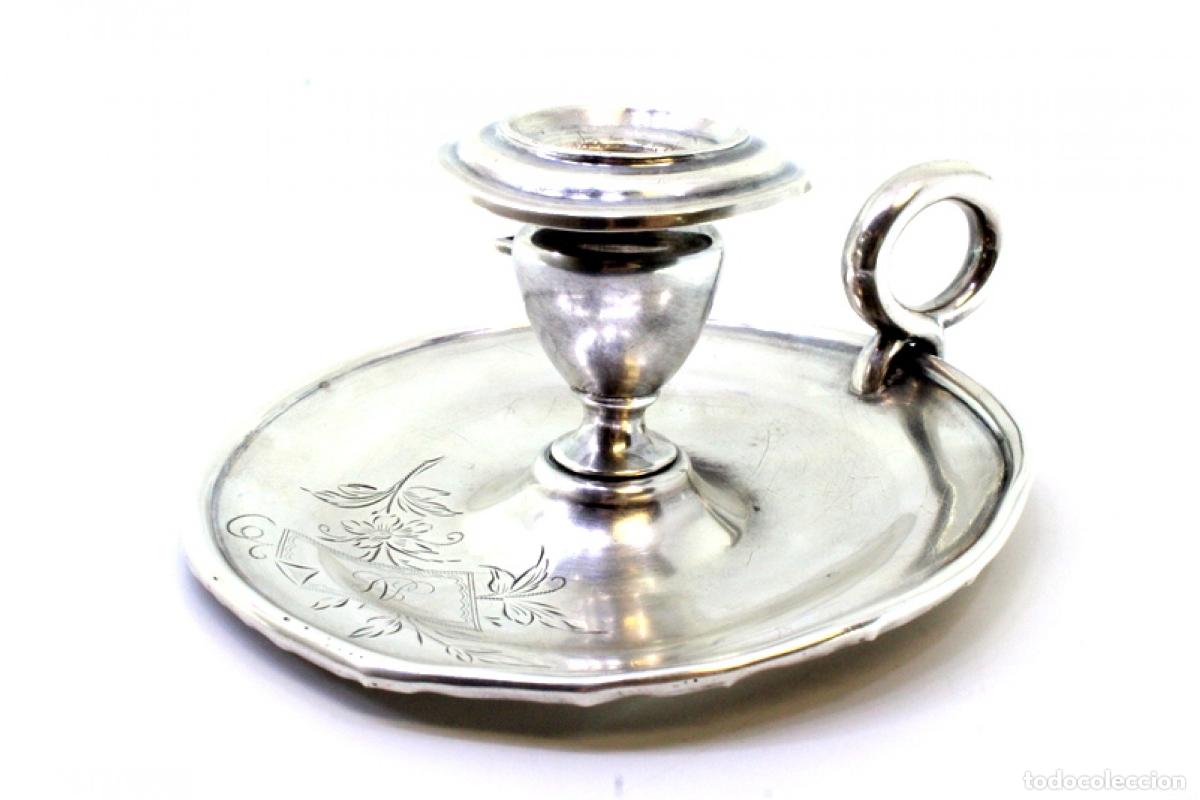 Antig&uuml;edades: Candelabro de mano, en plata - Foto 3