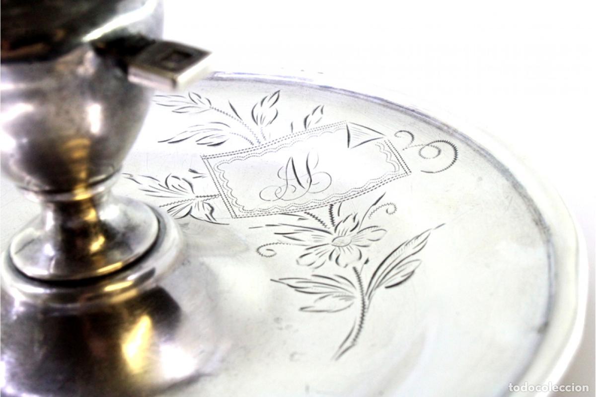 Antig&uuml;edades: Candelabro de mano, en plata - Foto 4