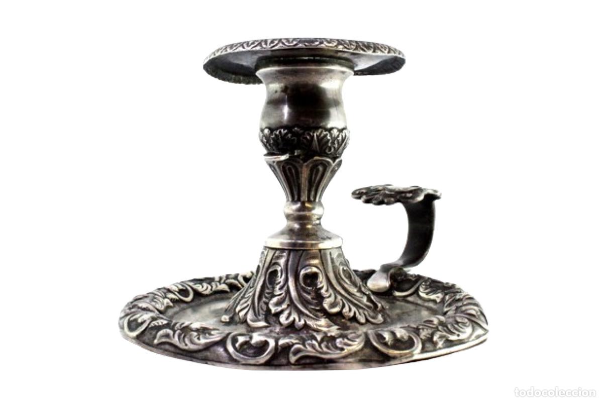 Antiques: Candelabro de mano, en plata