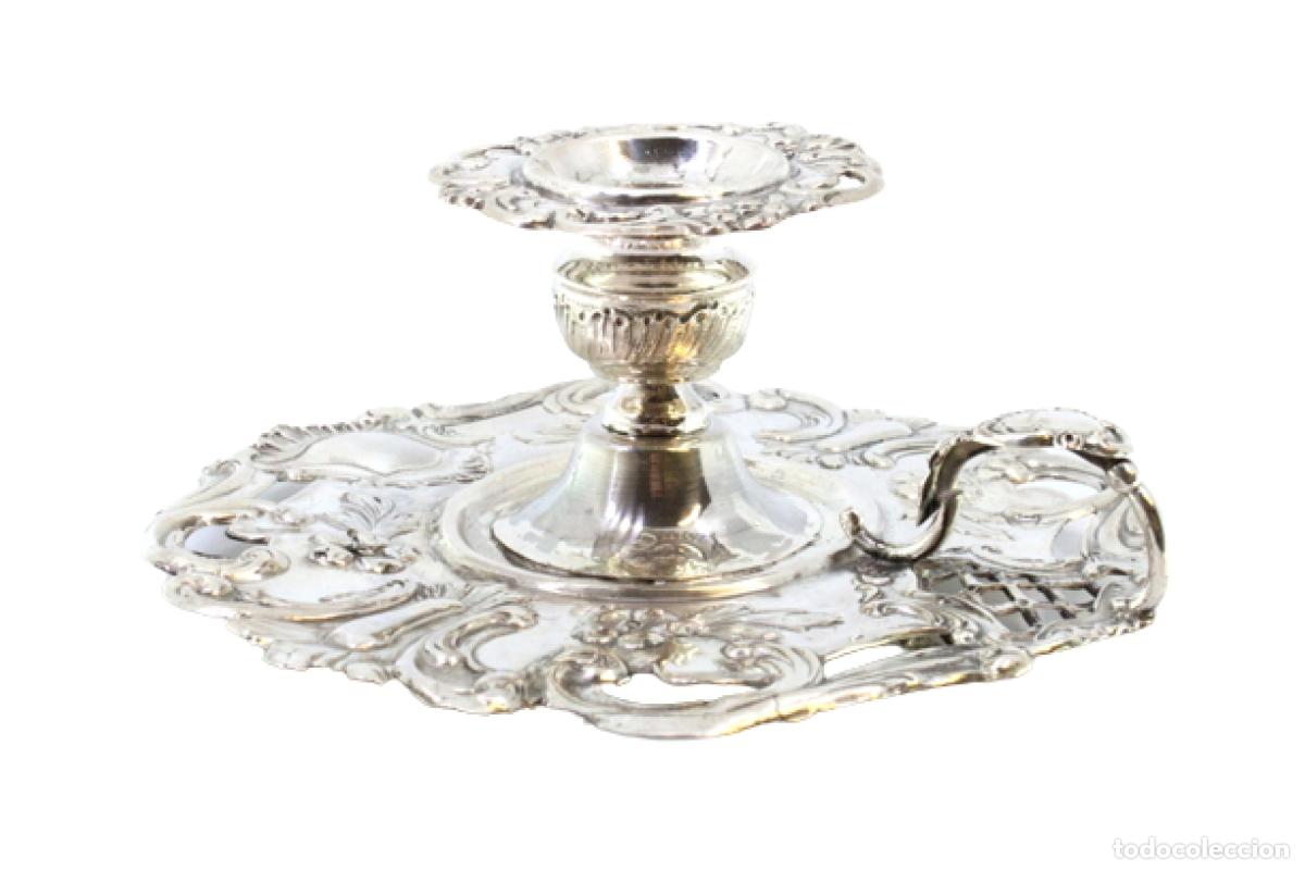 Antiques: Candelabro de mano, en plata