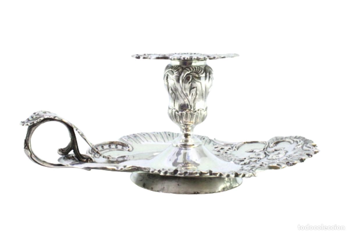 Antiquit&eacute;s: Candelabro de mano, en plata