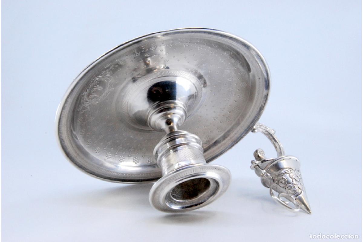 Antig&uuml;edades: Candelabro de mano, en plata - Foto 4