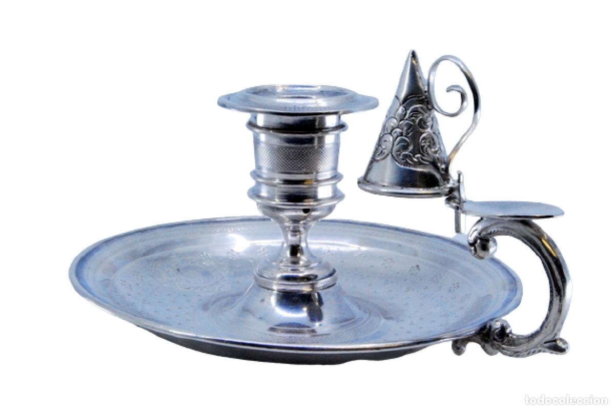 Antiquit&auml;ten: Candelabro de mano, en plata