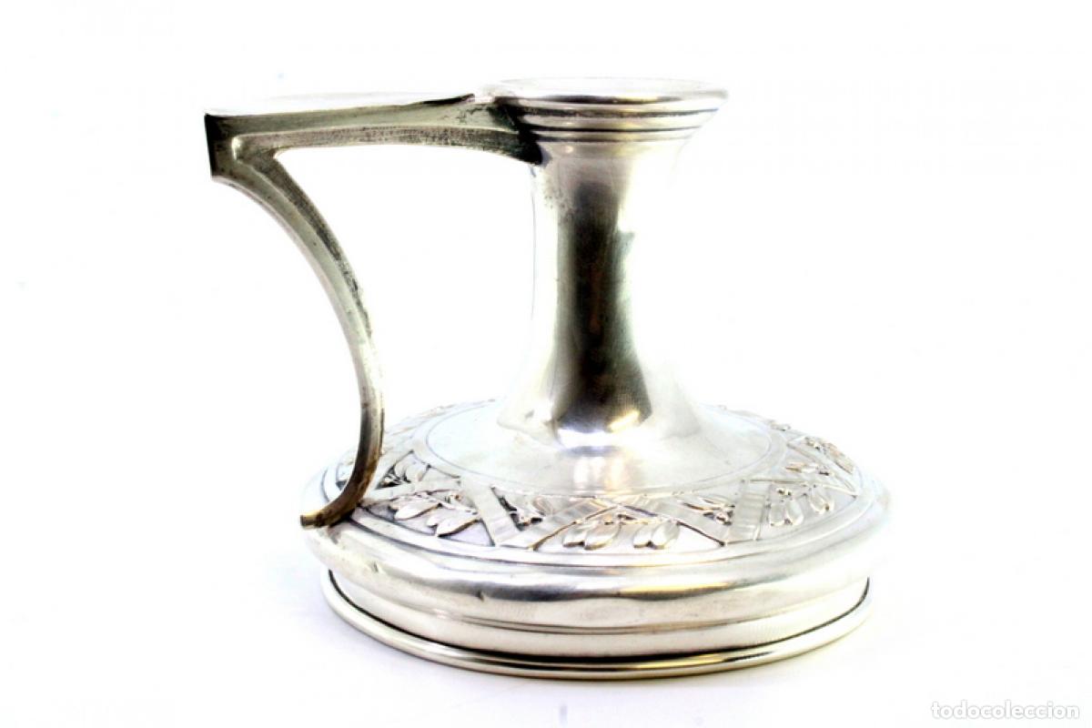 Antig&uuml;edades: Candelabro de mano, en plata - Foto 2