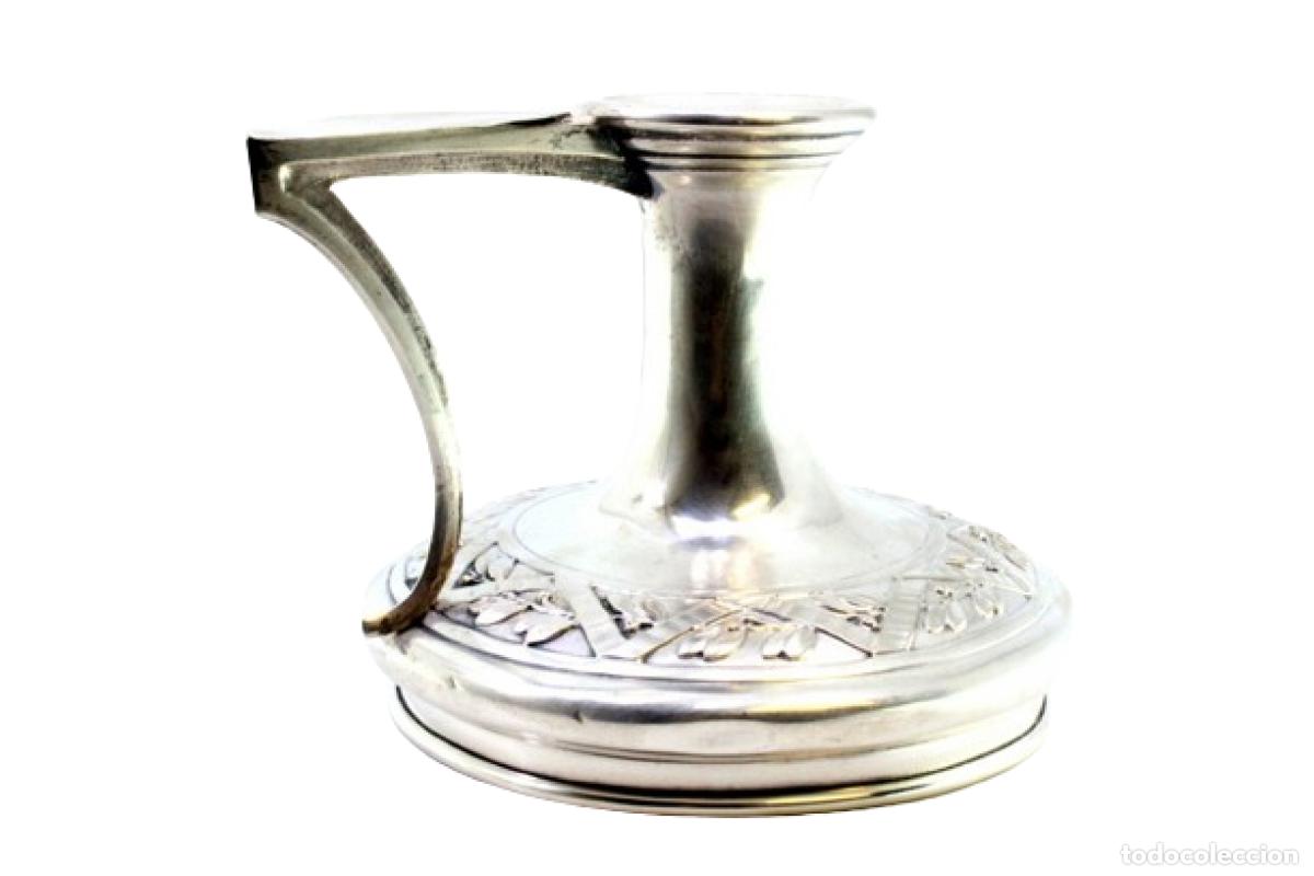 Antiquit&auml;ten: Candelabro de mano, en plata