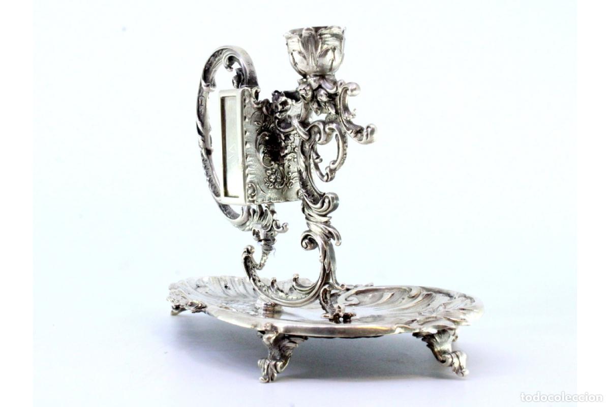 Antig&uuml;edades: Candelabro de mano, en plata - Foto 4