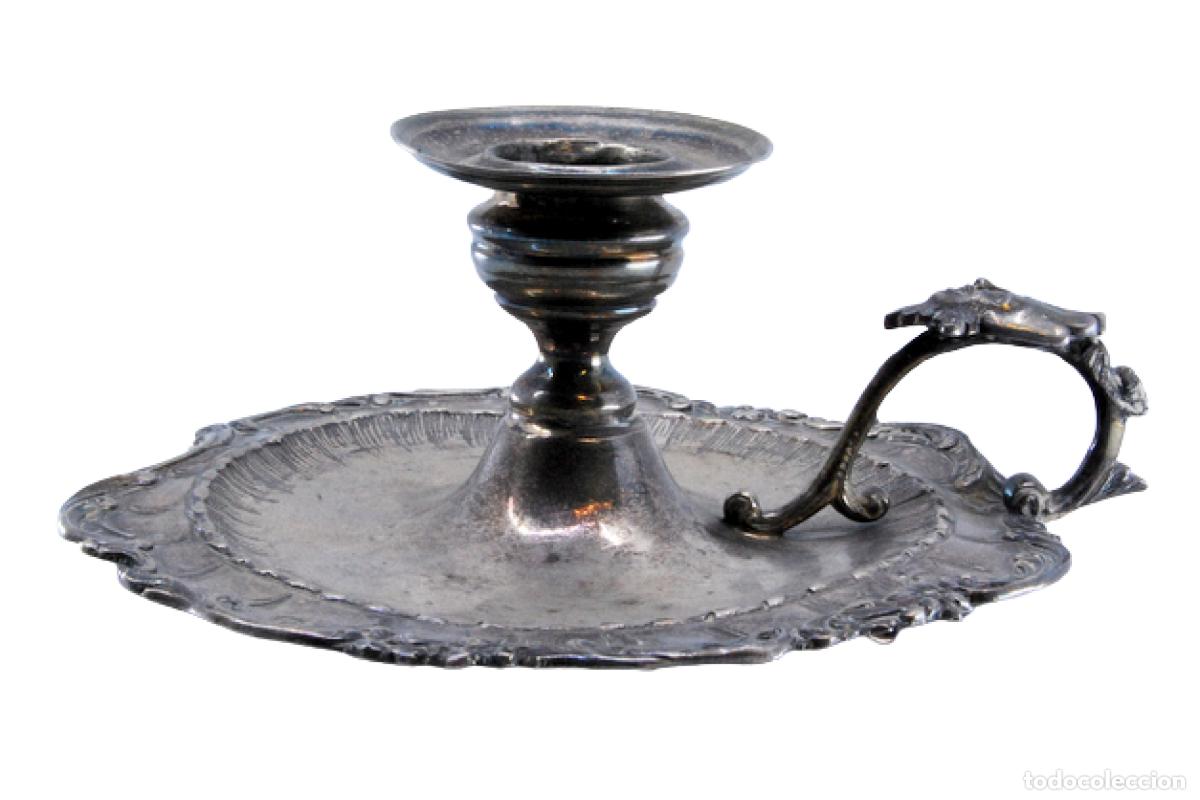 Antiquit&auml;ten: Candelabro de mano, en plata