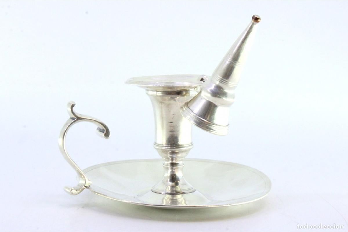 Antig&uuml;edades: Candelabro de mano, en plata - Foto 2