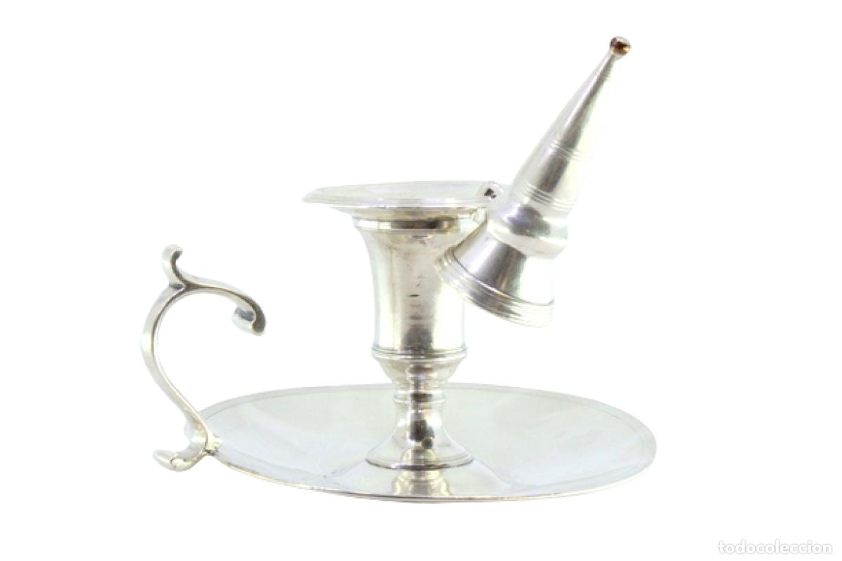 Antiquit&auml;ten: Candelabro de mano, en plata