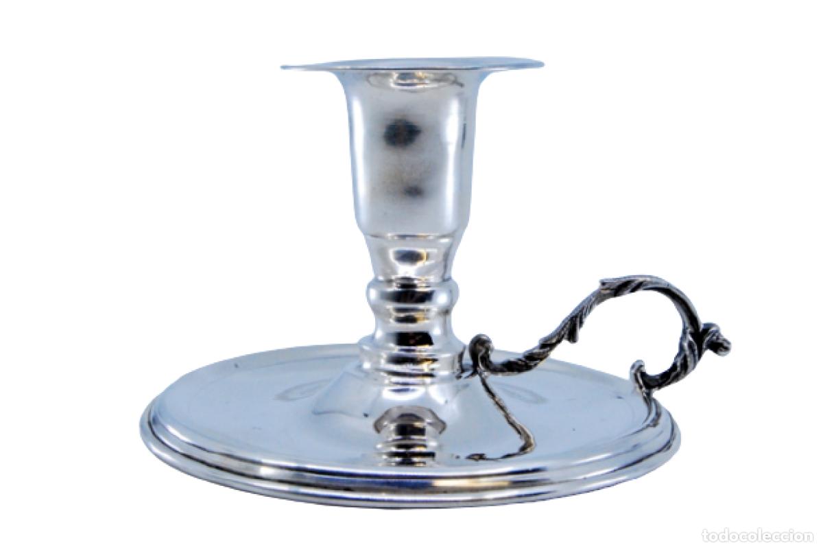 Oggetti Antichi: Candelabro de mano, en plata