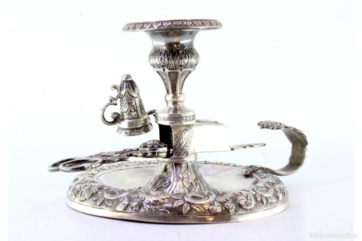 Antig&uuml;edades: Candelabro de mano, en plata - Foto 3