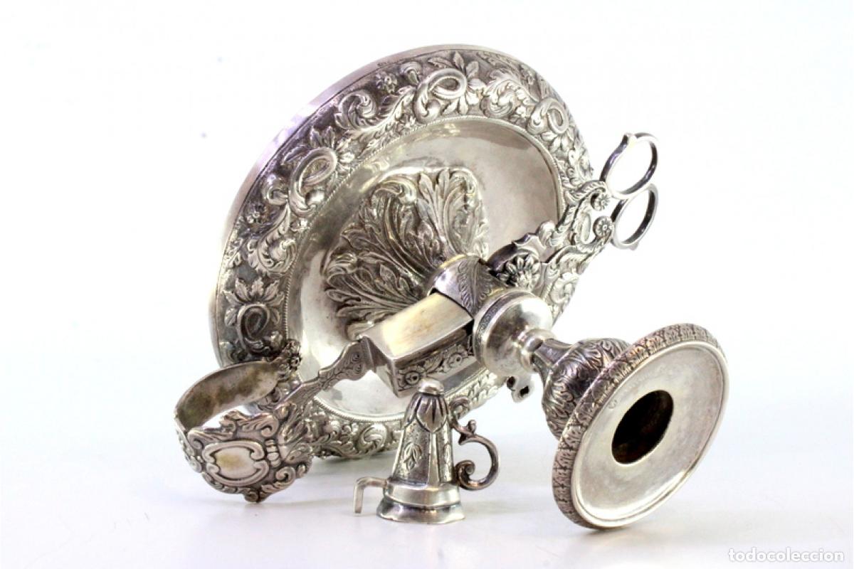 Antig&uuml;edades: Candelabro de mano, en plata - Foto 4