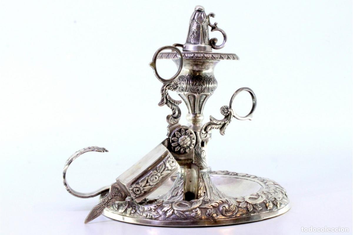 Antig&uuml;edades: Candelabro de mano, en plata - Foto 6
