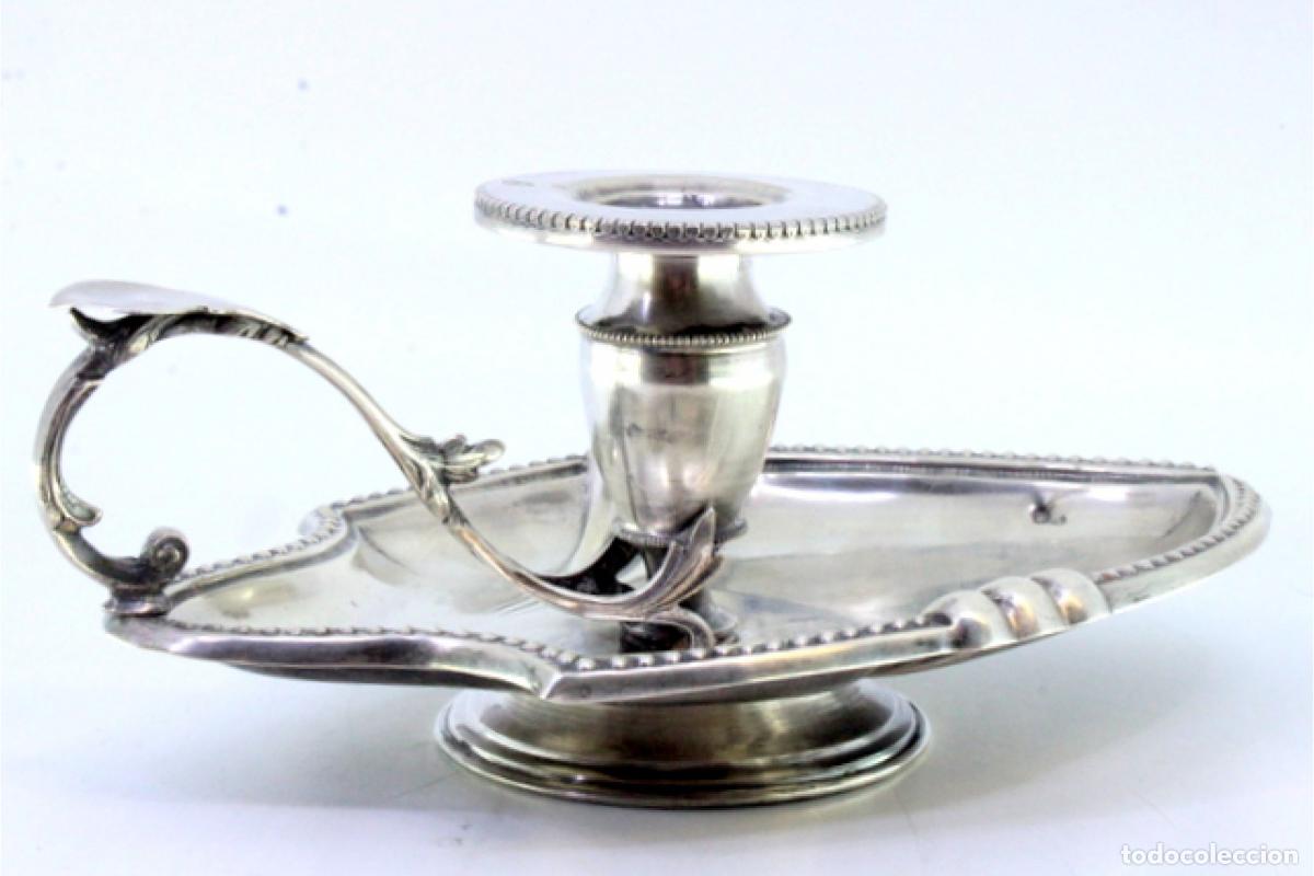 Antig&uuml;edades: Candelabro de mano, en plata - Foto 3