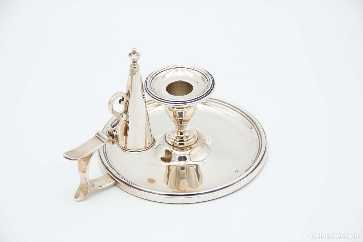 Antig&uuml;edades: Candelabro de mano, en plata - Foto 2