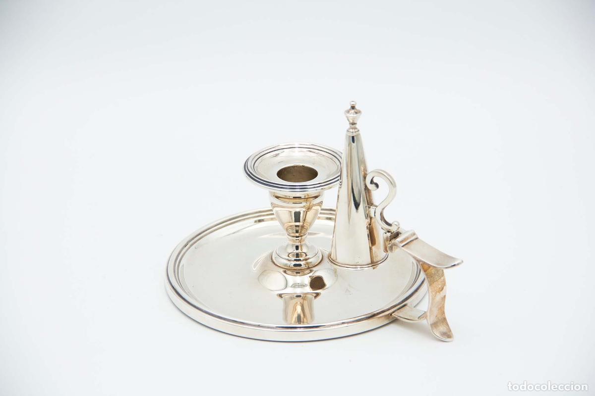 Oggetti Antichi: Candelabro de mano, en plata