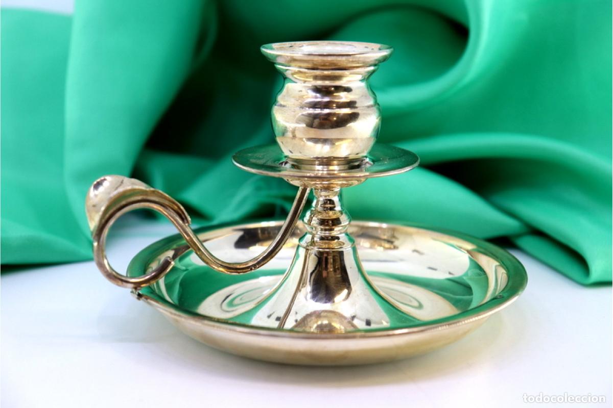 Oggetti Antichi: Candelabro de mano, en plata