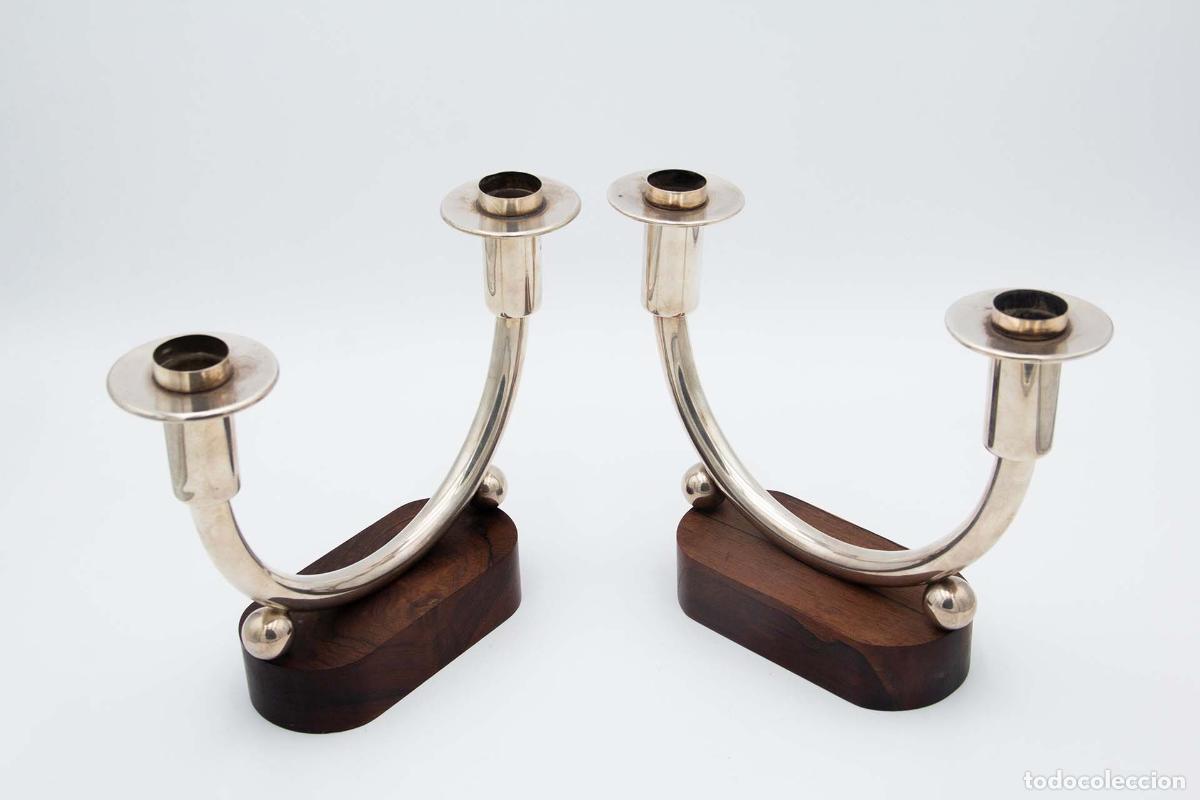Antiques: Par de candelabros de plata
