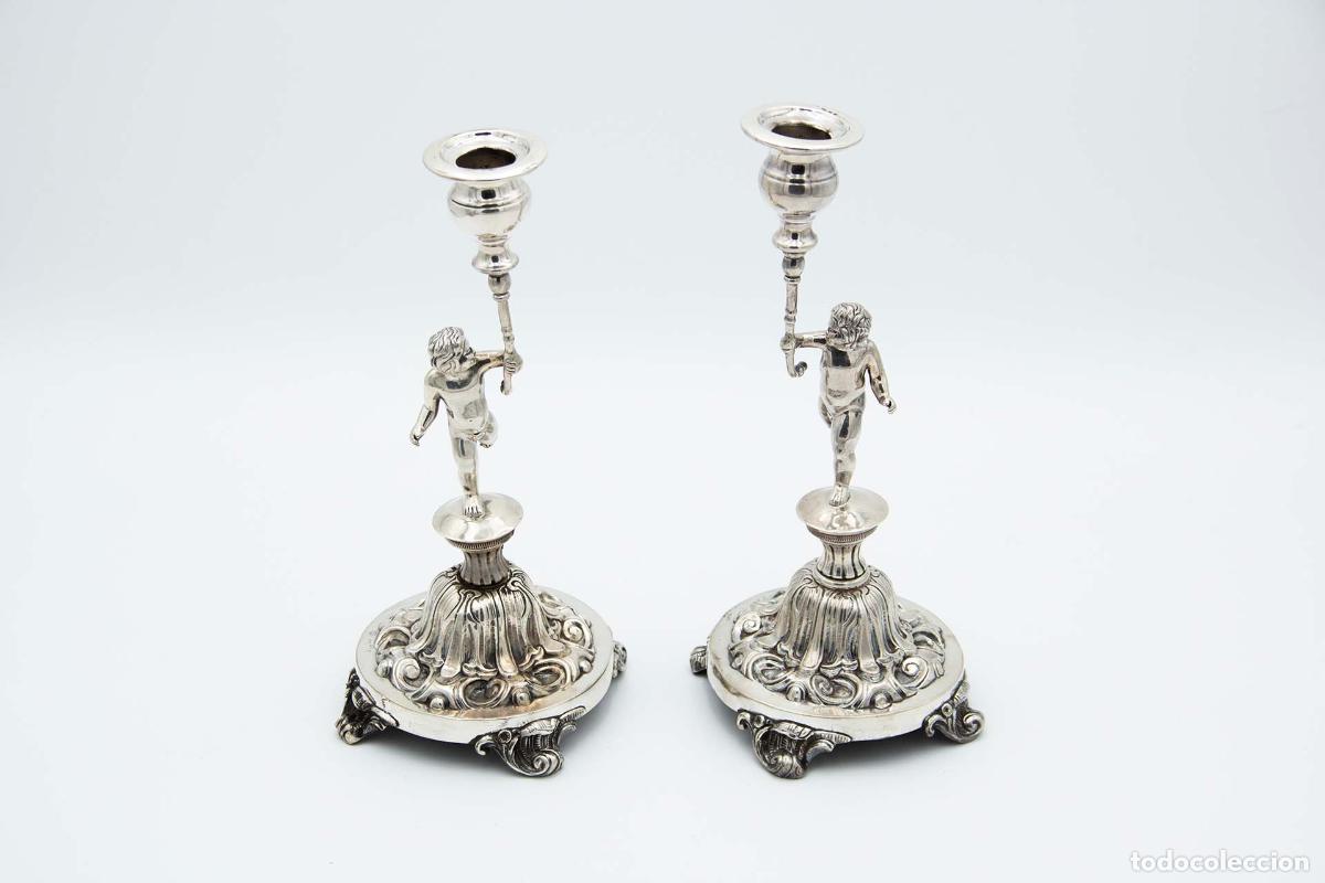 Antiquit&auml;ten: Par de candelabros de plata