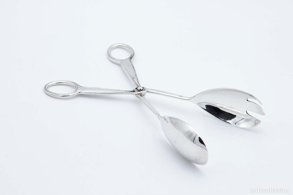 Antig&uuml;edades: Pinzas de plata para ensalada o pan. - Foto 2