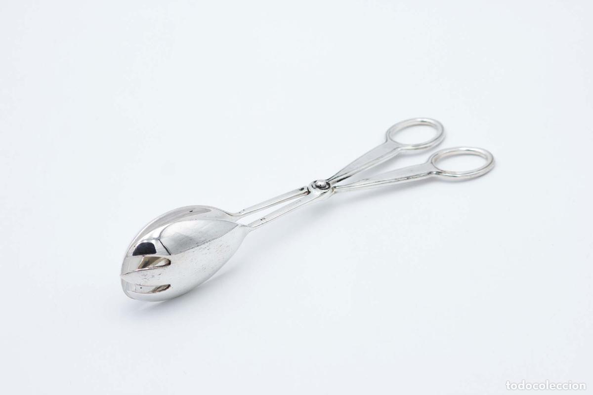Antig&uuml;edades: Pinzas de plata para ensalada o pan.