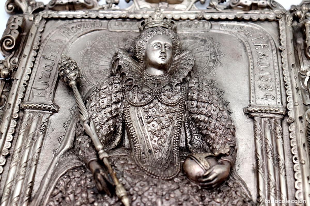 Antig&uuml;edades: Placa de plata - Reina Isabel I - Foto 3