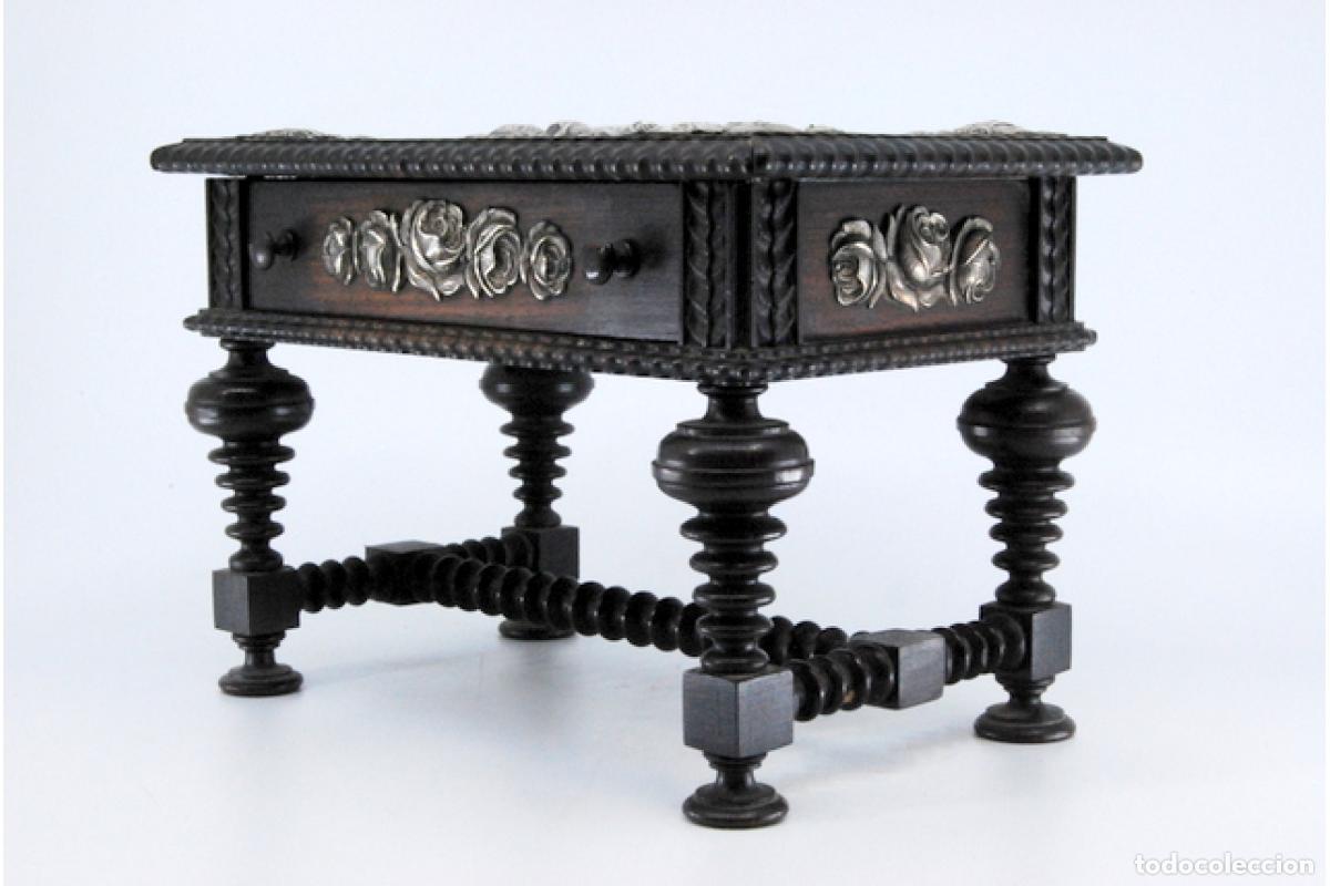 Antig&uuml;edades: Joyero, hecho de madera y plata. - Foto 2