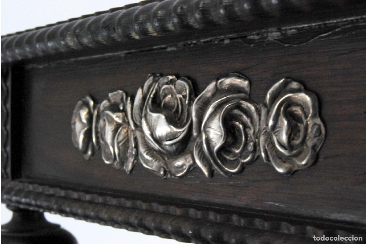 Antig&uuml;edades: Joyero, hecho de madera y plata. - Foto 6