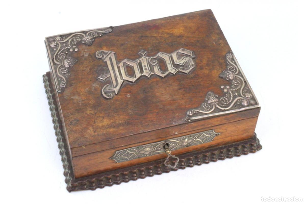 Antig&uuml;edades: Joyero, hecho de madera y plata. - Foto 3