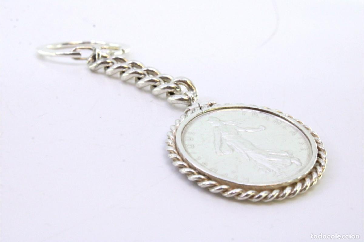 Antig&uuml;edades: Llavero de plata - moneda de 5 francos - Foto 4