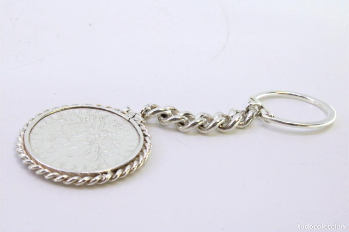 Antig&uuml;edades: Llavero de plata - moneda de 5 francos - Foto 5