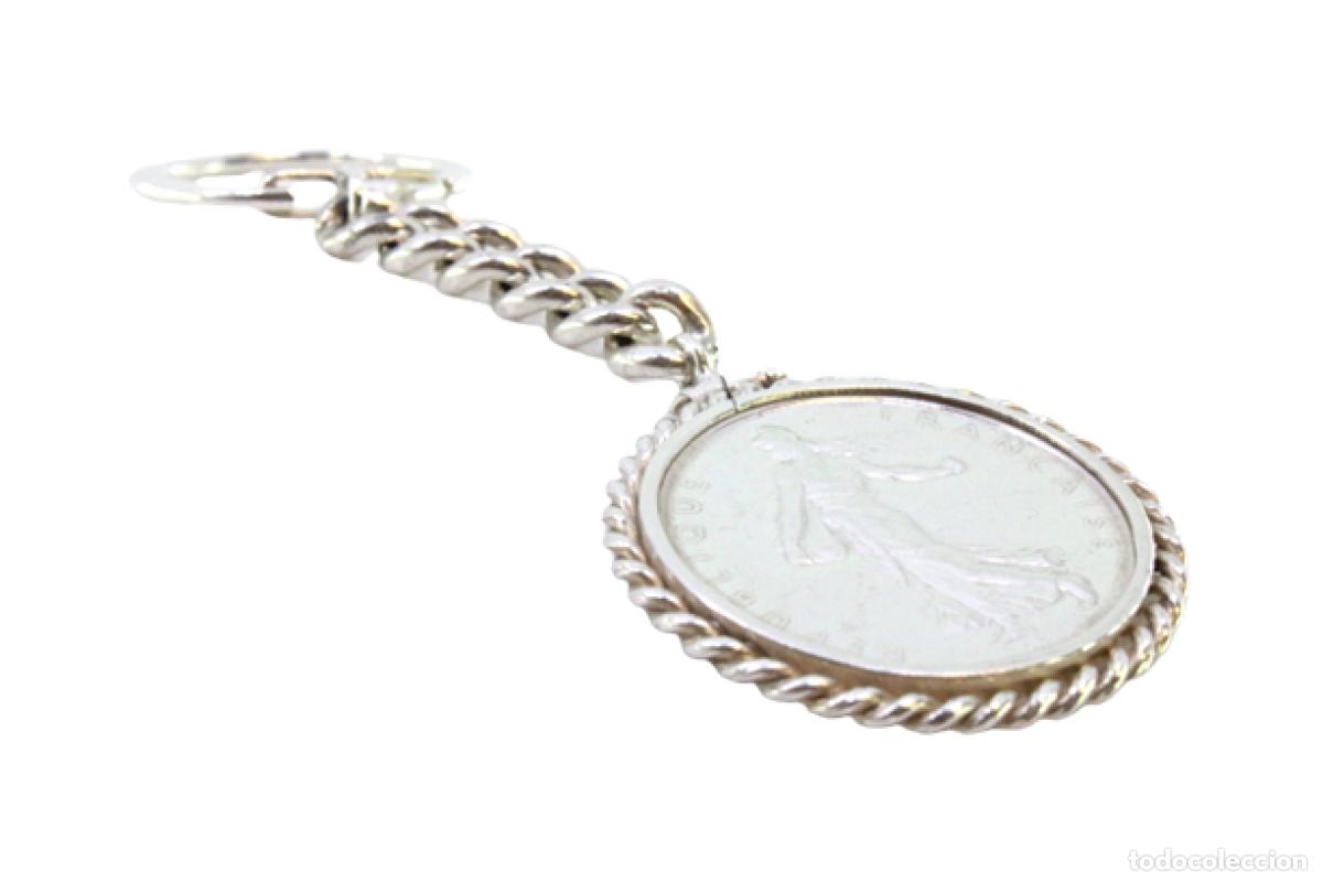 Antig&uuml;edades: Llavero de plata - moneda de 5 francos - Foto 1