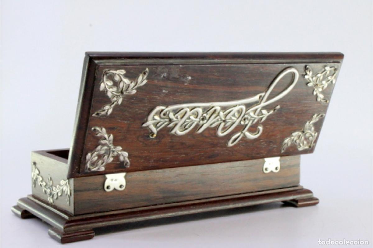 Antig&uuml;edades: Joyero, hecho de madera y plata. - Foto 4