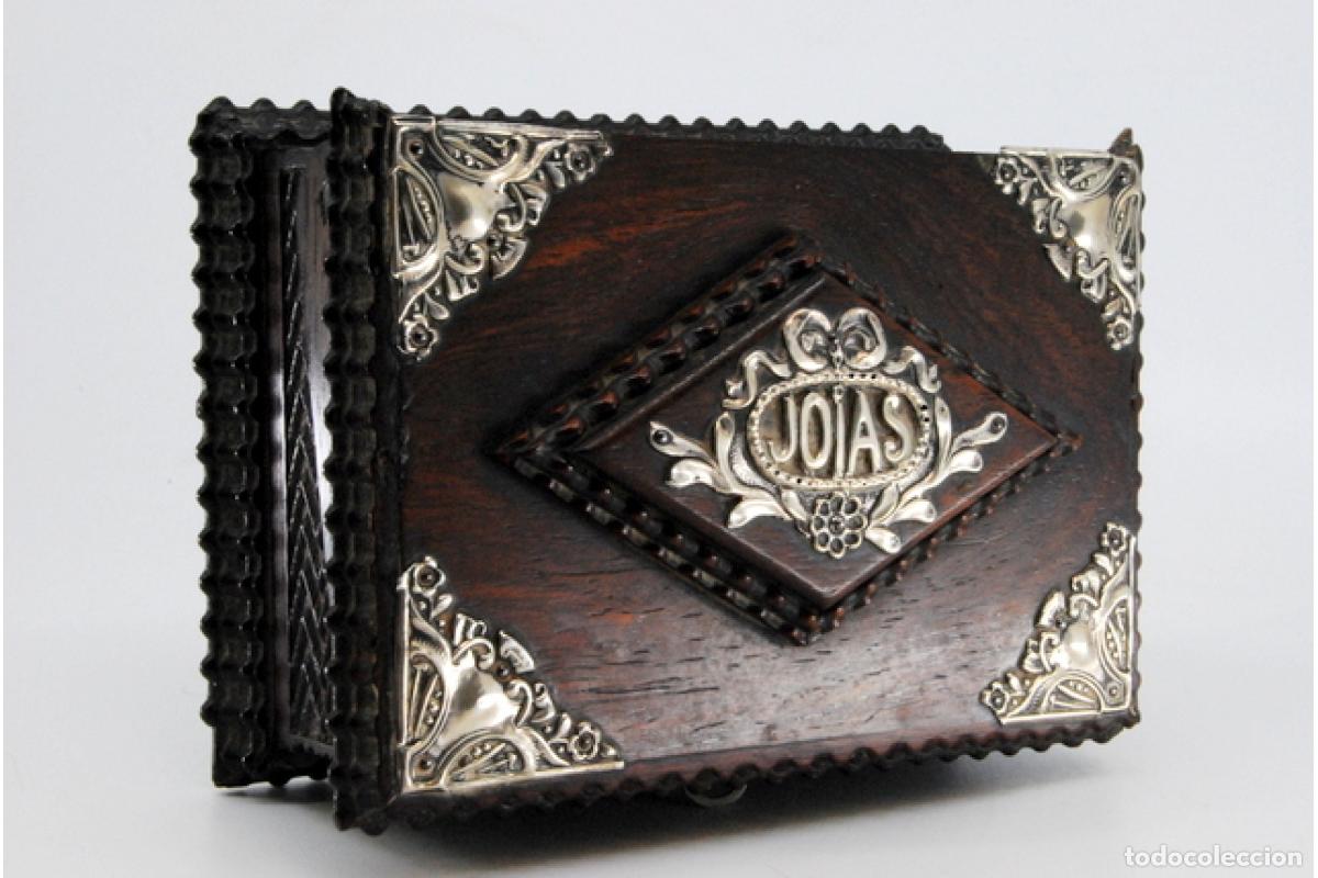 Antig&uuml;edades: Joyero, hecho de madera y plata. - Foto 4