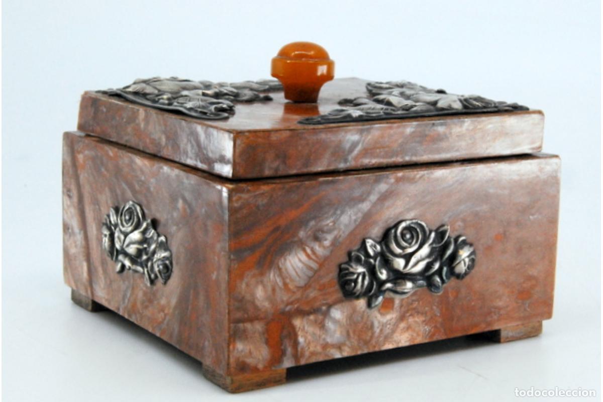 Antig&uuml;edades: Joyero, hecho de madera y plata. - Foto 10