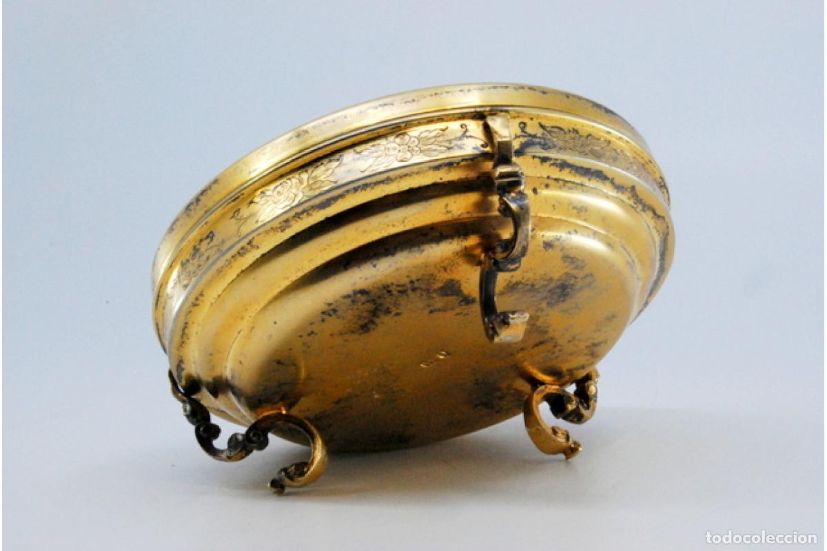 Antig&uuml;edades: Joyero de plata ba&ntilde;ada en oro. - Foto 9