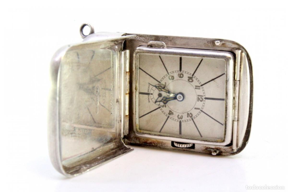 Antig&uuml;edades: Reloj de viaje, en plata - Foto 6