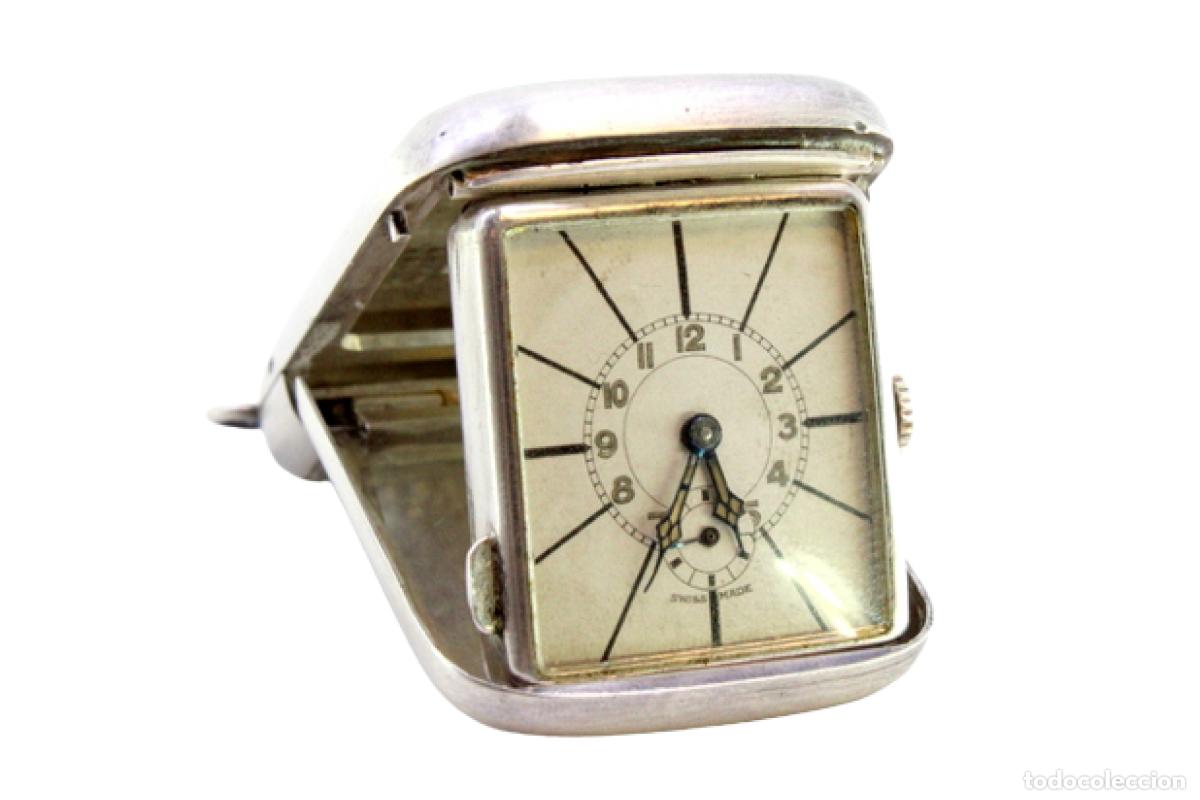 Antig&uuml;edades: Reloj de viaje, en plata