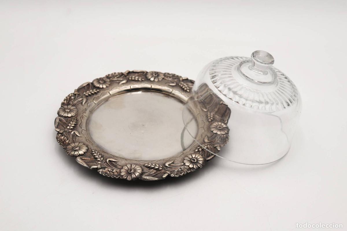 Antig&uuml;edades: plato de queso de plata - Foto 3