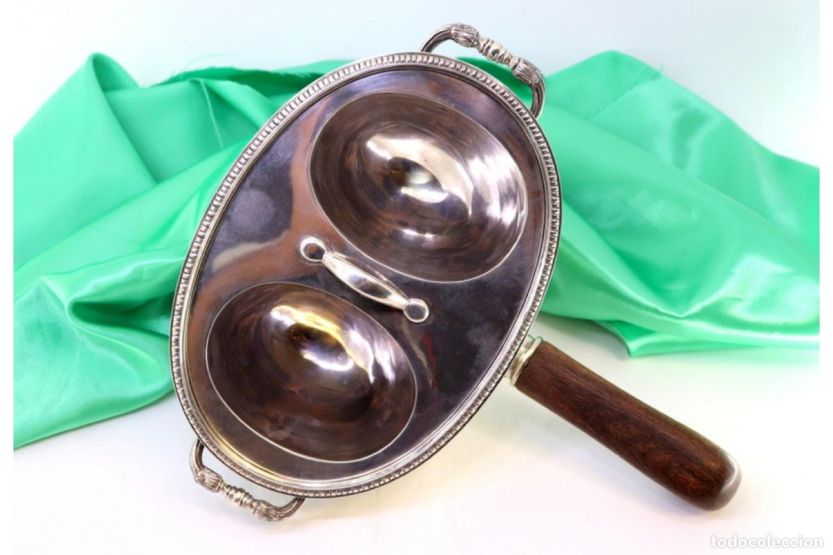 Antig&uuml;edades: Plato para mantener caliente de plata - Foto 2